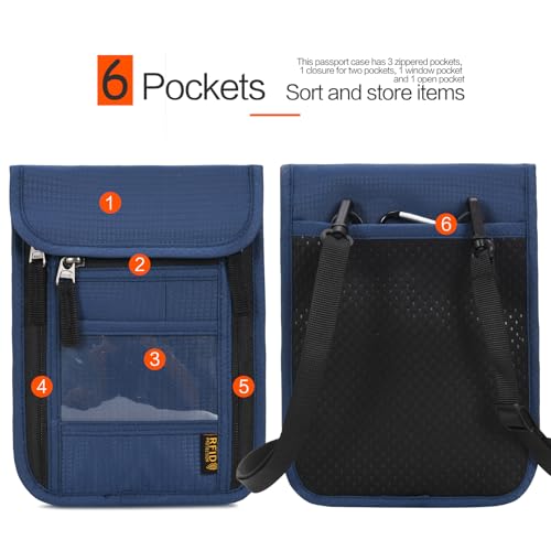 Image of Neck Wallet Lightweight RFID Blocking Waterproof Travel Pouch Passport Wallets for Women Men