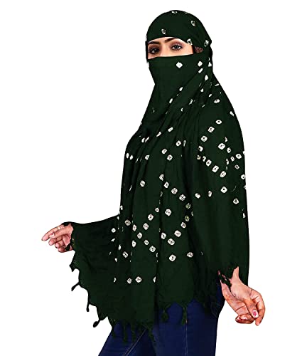 Image of Cotton Long Scarf Cum Mask Scarves Usable for Vehicle Driver | White Printed Design Fabric | Universal Size | Soft & Breathable Sun Protection | For Girl & Women