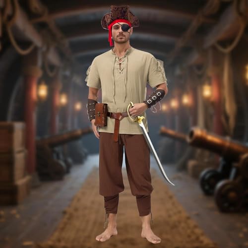 Leather Sword Belt Saber Dagger Holster, Vikings Pirate Cosplay Medieval Renaissance Accessories for Ren Faire3