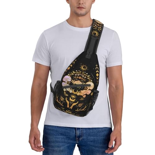 Moth Moon Crossbody Bags, Witchy Travel Crossbody Bags for Women, Sun Moon Sling Bag Hippie Mushroom Gothic Witch Gifts4