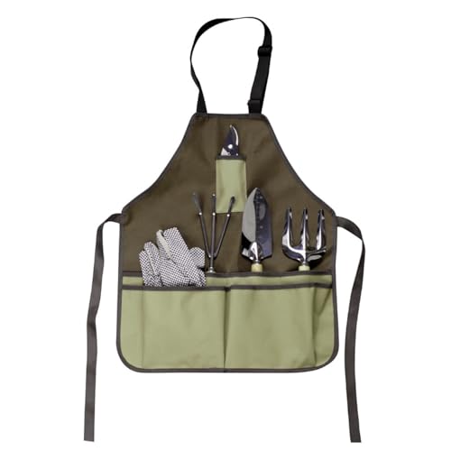 Garden Tool Apron Oxford Cloth Apron Waterproof Gardening Tool Apron with Pockets Multifunction...
