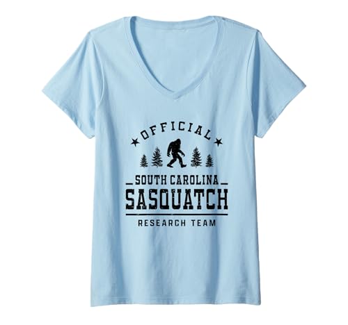 Women's Sasquatch Official Research Team South Carolina Bigfoot V-Neck T-Shirt