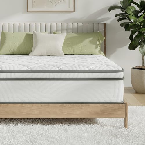 Novilla Queen Size Mattress, 10 inch Hybrid Mattress Queen Size for Back Pain Relief & Support, Mattresses in a Box with Comfortable Foam & Individually Pocket Spring, Certipur-Us Certified