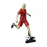 KBBYT Dynamic Football Player Resin Decor - 5 Unique Sculptures to Elevate Sports - Lovers' Space(Red)