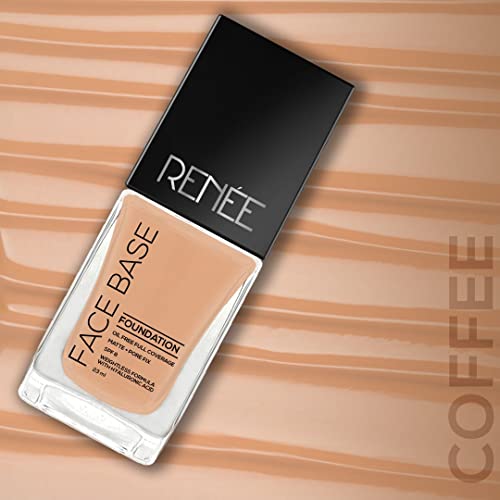 Image of RENEE Face Base Liquid Foundation - Coffee, 23ml | Enriched with Hyaluronic Acid & Vitamin E, Provides SPF 8 Protection, Weightless, Long-lasting Matte Finish