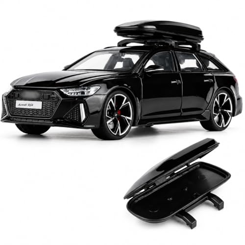 Image of Invite Enterprise 1:32 Scale Aoodi RS6 Alloy Die-Cast Car Model with Door-Activated Light & Sound | 2 Openable Doors, Hood & Trunk | Metal Toy Car for Kids & Collectors (No Pull Back) (Black Color)