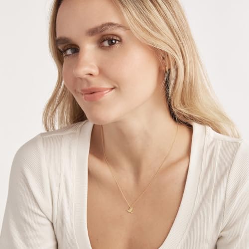 JEWELHEART 14K Solid Gold Charm Necklace - Holy Spirit Peace Dove Pendant Necklace For Women - Small Dainty Protection Necklace - Adjustable Chain 16"-18" Religious Jewelry2