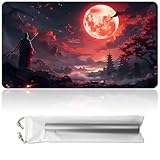 Playmat for MTG Magic Size 24x14 Inch Game Mats Tabletop Magic Play Mats, Premium Smooth Rubber Surface, Mousepad Compatible for MTG RPG CCG Trading Card Game Play mats, Blood Moon Secrets