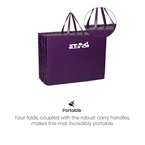 Image of STAG Multi-Purpose Foldable Fitness MAT 180 CM X 60 CM X 30 MM | Use as Tumbling mat, Gymnastics mat, Crash pad | Thick Foam | for Both Men and Women
