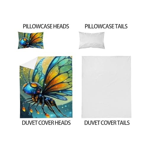 Housse de couette papillon en microfibre infroissable pour simplifier le repassage - 5