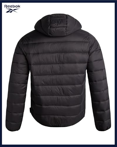 Image of Reebok Mens Puffer Jacket - Lightweight Quilted Glacier Shield Plus Size Puffer Jackets for Men - Insulated Mens Winter Coats