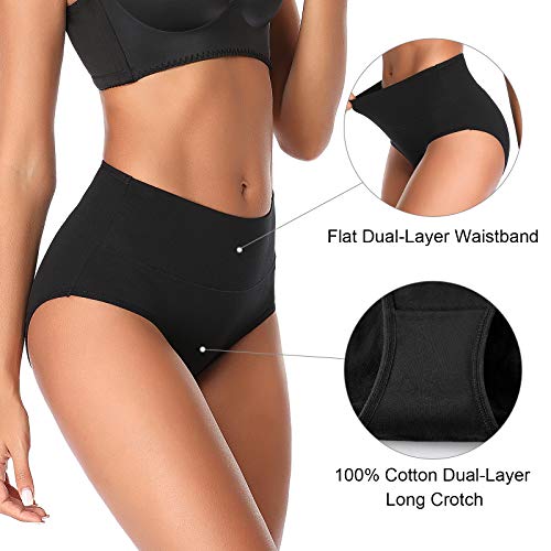 Womens Underwear,Mid Waist No Muffin Top Full Coverage Cotton Brief Ladies Panties Lingerie Undergarments For Women Multipack (Xx-Large(Size 9), Multi-F-5 Pack) #TOP3
