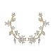 Flower Ear Cuff Earring with S925 Sterling Silver Post for Women - Cubic Zirconia Ear Climber Wrap Earrings Gold Tone