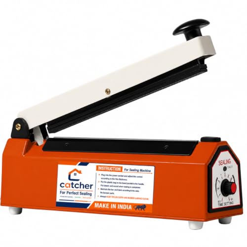 Image of CATCHER Sealing Machine for Food Packets | 1 Year Warranty, 8 Inch | Packet Sealer Machine, Packing Machine Sealing, Plastic Sealing Machine, Heavy metal Body From Full Customer Support (Blue)