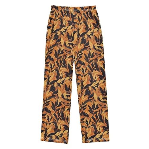 Boys' Pants Orange Yellow Blaze Flame Long Bottoms Jogger Pants Elastic Waist Trousers with Pockets S-XL