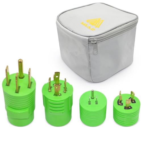 RV Starter Kit 4-Pack All-in-One RV Must Have 2025 Generator Power Adapter with Storage Bag - 14-50P to TT-30R, 5-15P to TT-30R, L14-30P to TT-30R, L5-30P to TT-30R Twist Lock Travel Trailer Camper