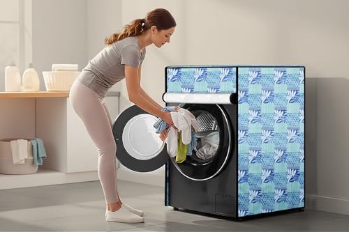 Image of Stylista Washing Machine Cover Compatible for LG 9 kg Inverter Wi-Fi Fully-Automatic Front Load FHT1409SWS, STS-VCM Printed Pattern