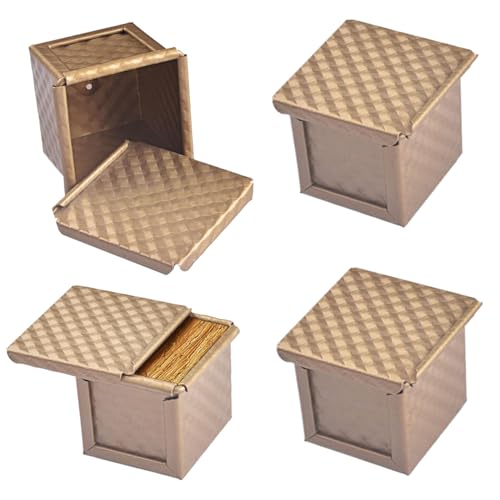 Moule à pain Pullman 4 pièces cube antiadhésif 6cm avec couvercle - 7