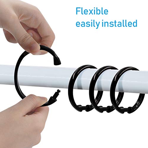 Qulable 12 Packs Circular Shower Curtain Rings, Plastic Curtain O Rings Hooks for Bathroom, Glide Easily on Bathroom Shower Rod - Thumbnail 7