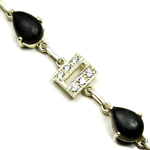 Bracelet onyx noir argent 925 poire parfait pour sublimer vos tenues du quotidien