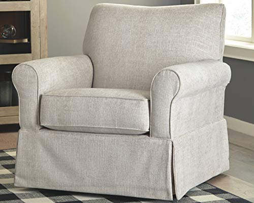 Signature Design By Ashley Searcy Upholstered Swivel Glider Accent Chair, Gray #TOP2