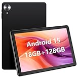 Keoaxll Tablet 10.1Inch Android 15 OS GMS Certified, 18GB(6+12) RAM 128GB ROM 1TB Expand, Android Tablet 1280 * 800 HD, 5G WiFi, BT5, 5MP+2MP Dual Camera, 6000mAh Battery,Black
