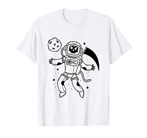 Funny Grim Reaper Galaxy Space Shirt Men Kids Maglietta