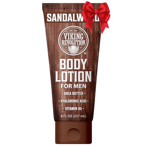 Viking Revolution Sandalwood Body Lotion for Men – Mens Lotion for Dry Skin with Shea Butter,...
