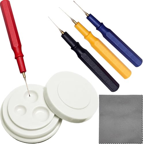 TICFROG 6 in 1 Watch Oil Kit, Watch Repair Tool Kit with 4 Different Size Oilers Pen Needle, 1 Oil Cup and Cleaning Cloth, Applicable for Watchmaker Wristwatches Clocks Repair