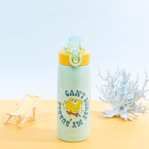 Image of Zak Designs SpongeBob Sage 19oz Leak-Proof Straw Kids Water Bottle