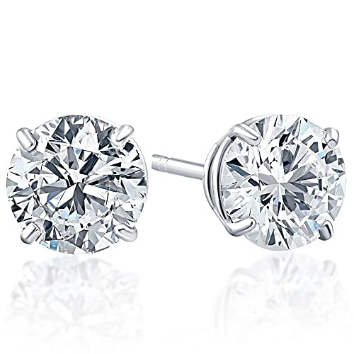 Pompeii 3/8 Ct Round Brilliant Cut Natural Diamond Stud Earrings in 14K Gold Basket Setting2