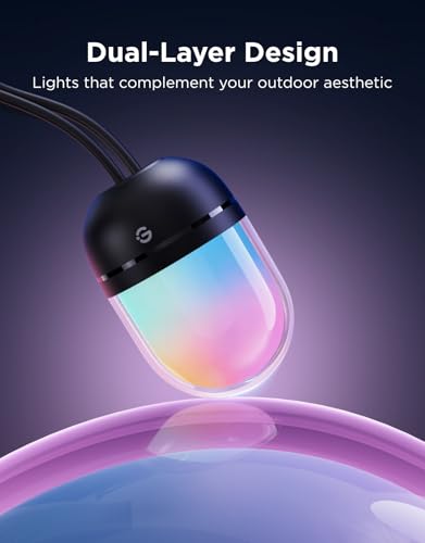 Image of Govee Outdoor Chromatic String Lights, 32.8ft RGBIC Outdoor Lights, 55 RGB LEDs per Bulb, Uni-IC Control, 111+ Scenes for Patio, IP67 Waterproof, Compatible with Alexa, Google, Matter, App Control