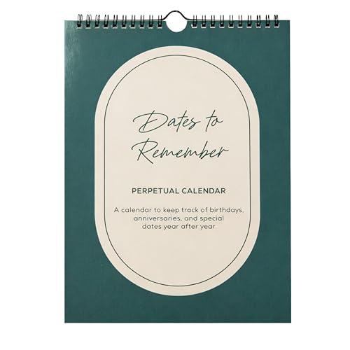Paper n Such Perpetual Calendar Extra Large Wall Hanging Dates to Remember Book for Birthdays and Anniversaries -12 Months -Journal for Important and Special Days 8.5x11 - Earth Tones (Earth Tones)