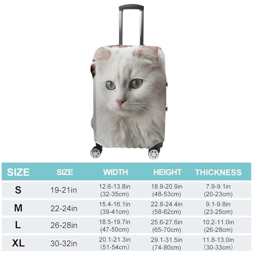 Cute White Cat Luggage Cover Travel Suitcase Covers for Luggage Elastic Carry on Luggage Covers for Suitcase Tsa Approved Washable Luggage Sleeve Protector Fits 18-32 Inch XL2