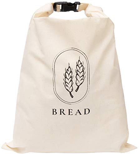 Bread Bags - Organic Cotton Counter Top Storage Containers with Carrier Handle - Set of 2 (12 x 17 inch, Natural)