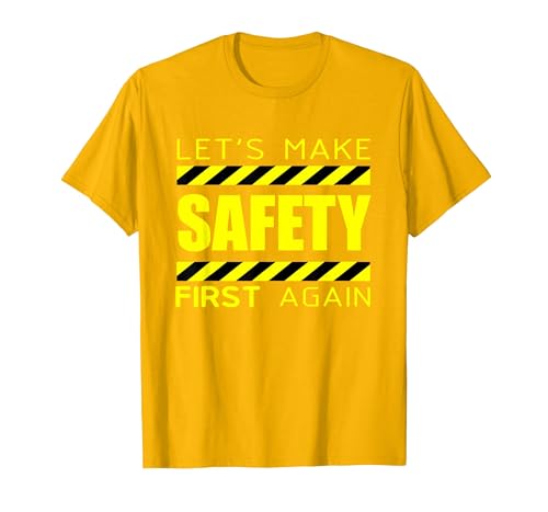 Safety First - Workplace Health Awareness - Construction T-Shirt, Men, Golden Yellow, X-Large