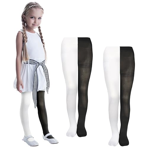 2 Pairs Girls' Striped Tights 14-16t Kids Thigh High Socks for Carnival Mardi Gras World Book Day Cosplay Accessories