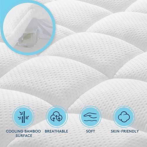 HYLEORY-Dual-Layer-4-Inch-Memory-Foam-Mattress-Topper-Queen-Size-Breathable-Medium-Support-2-Inch-Cooling-Gel-Memory-Foam-2-Inch-Bamboo-Pillow-Top-Mattress-Pad-Cover-for-Back-Pain