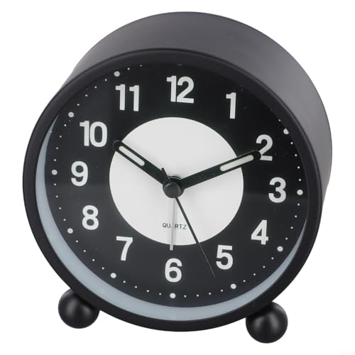 Luminous Silent Alarm Clock With Glow-in-the-Dark Dial Non-Ticking Bedside Clock For Bedroom Decor Nightstand Battery Operated