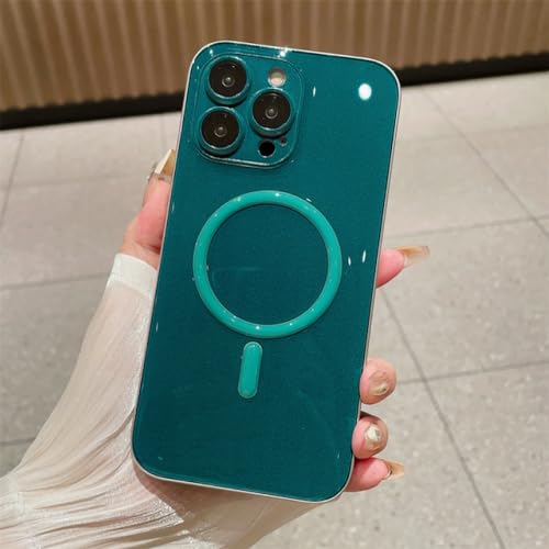Coque de luxe magnétique iPhone 15 Pro Max étui lumineux de couleur unie