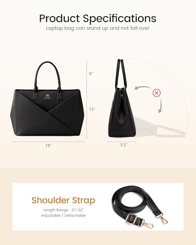 Image of LOVEVOOK Laptop Work Tote Bag for Women with Large Cup Holder, 16 Inch