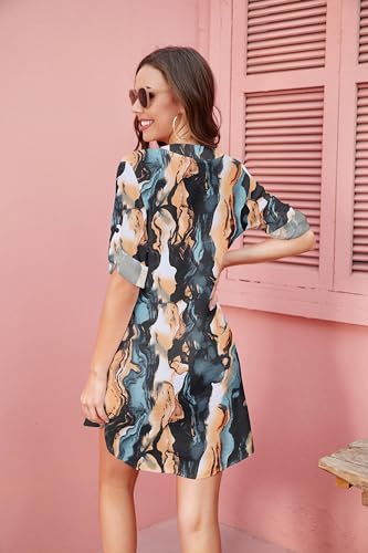 Image of Ekouaer Bathing Suit Cover Up for Women V Neck Button Down Swimsuit Coverup Beach Dress Shirt S-3XL