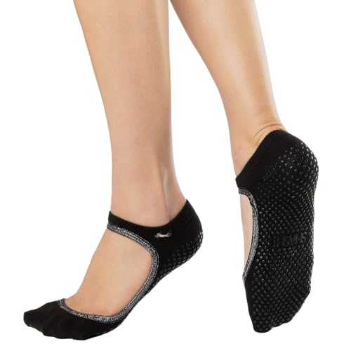 SHASHI Sweet Mary Jane Socks – Grip Socks for Women w/Cut Out-Top – Sports Clothes for Women for Barre, Yoga & More
