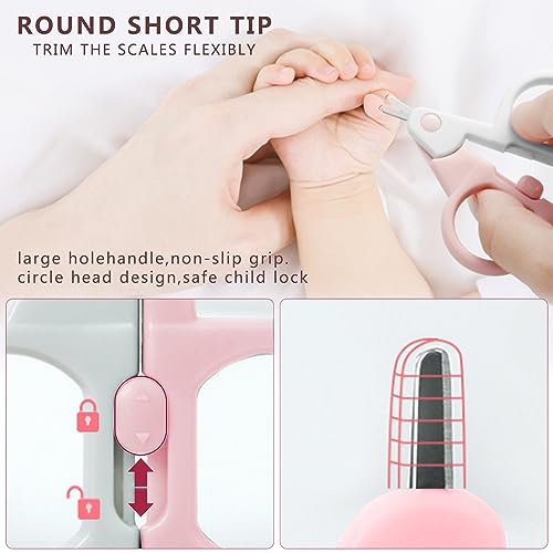 Sunnaltree Fingernail Trimmer Kit,Baby Nail Clippers 6-in-1,First Aid Kit Newborn,Baby Grooming Set(Pink)
