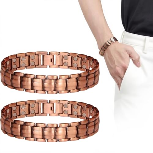 Pulsera Magnética, 2 Unidades Brazalete Magnético De Cobre Puro, Menicia de...
