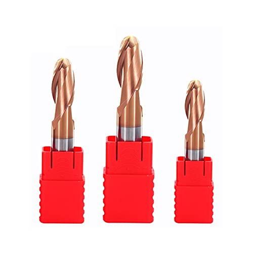 Metal HRC55 2 Flutes Carbide Ball Nose End Mills Tungsten Steel Cutter CNC Router Bit Milling Cutter Tool R0.5 R1 R2 R3 R4 R5 R6 ( Cutting Edge Diameter : R9X18DX150 2F , Dimensions : 5PCS )