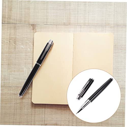 Bolígrafo de firma negro contra pérdidas con estuche de metal rectangular protector 2