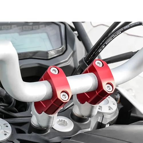 Elevadores manillar motocicleta con abrazadera de aluminio rojo de 28 mm 3