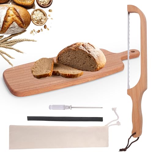 Sourdough Bread Knife and Wooden Breadboard Kit,16