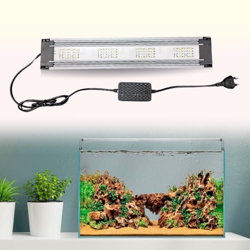 Image of QUANLONG (QL-450E) Aquarium Ultrathin Aluminium LED Light for Fish Tank 1.5 FT (50 CM) | WRGB - Multi Color | Stylish Design with Adjustable Bracket | ENHANCES Fish and Plant Growth (44.8CM /22W)
